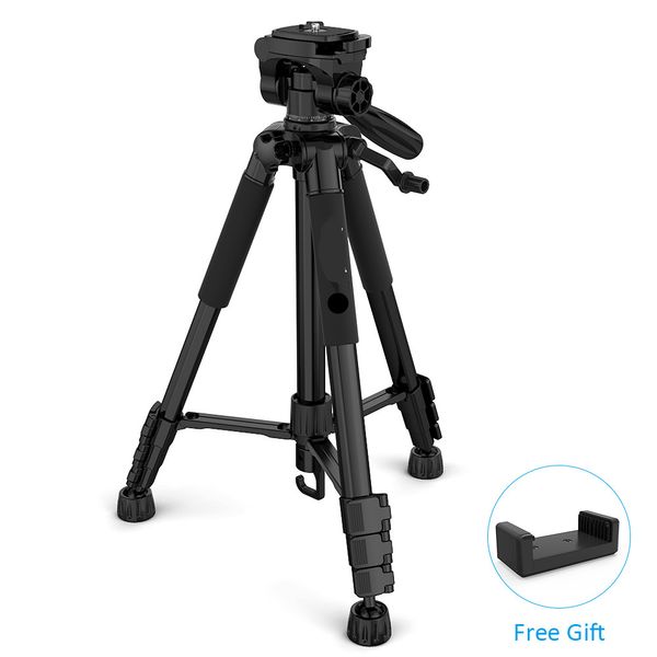 Livraison gratuite trépied d'appareil photo léger de voyage pour la prise en charge de la prise de vue vidéo DSLR caméscope reflex avec sac de transport