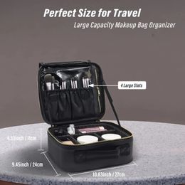 Sac de maquillage de voyage avec partition réglable Cosmetics Cosmetics Rangement Boîte de rangement portable Accessoires d'outils numériques 240428