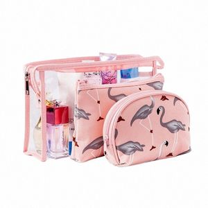 Reizen Make-up Necary Kits Transparante Cosmetische Tas Fi Vrouwen Case PVC Flamingo Organizer Tas Reizen Bad W Beauty Set V7YX #