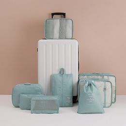 Ensemble de sac d'organisation de voyage, seau d'emballage compressé, valise, organisateur de bagages, sac à chaussures de voyage