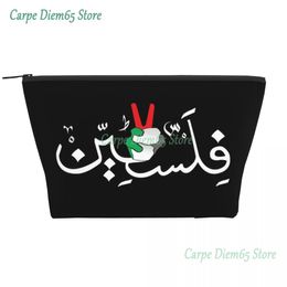 Reizen Palestina Arabische kalligrafie Naam met Palestijnse vlag Handtoilettas Cosmetische make-up Organizer Opslag Dopp Kit Box