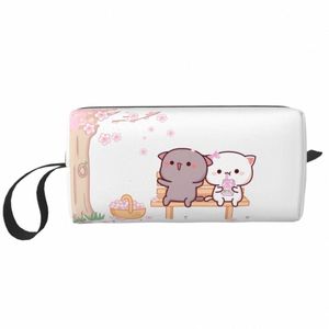 Voyage Peach et Goma Trousse de toilette Portable Carto Mochi Cat Maquillage Cosmétique Organisateur pour Femmes Beauté Stockage Dopp Kit Box 200w #