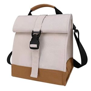 Reizen Picknick Met Handvat Lunchbox Geïsoleerde Thermische Koeler Maaltijd Tote Roll Top Outdoor Kantoor School Lunch Tas Werk Kinderen Volwassen 240106