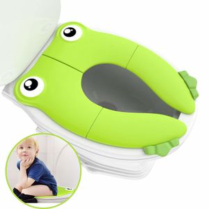 Travel Draagbare opvouwbare Potty Training Toiletzitting Cover, Antislip Siliconen Pads, Geschikt voor Kinderen Baby Jongens en Meisjes LJ201110