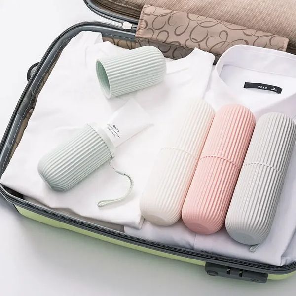 Viajar Cepillo de dientes portátil Copa de baño Pasta de dientes de baño Case de almacenamiento Organizador de artículos de tocador Copa de almacenamiento Accesorios de baño