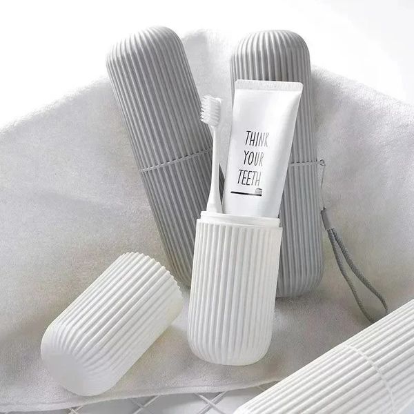 Voyage de brosse à dents pratiques tasse de dentifrice de salle de bain portable Boîte de rangement de rangement