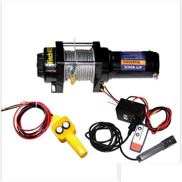 Produit routier de voyage Kit de treuil électrique Reery 4000Lbs Remorque VTT 10M Voiture en acier haute résistance 12V24V Télécommande Drop Delivery AU Ottj7