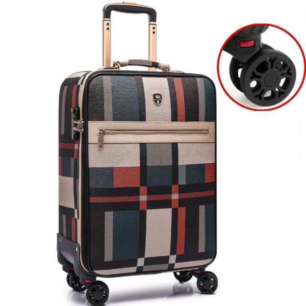 Voyage bagages à roulettes sac valise 24 pouces Spinner valise hommes affaires bagages sac chariot sacs roues 0618-222