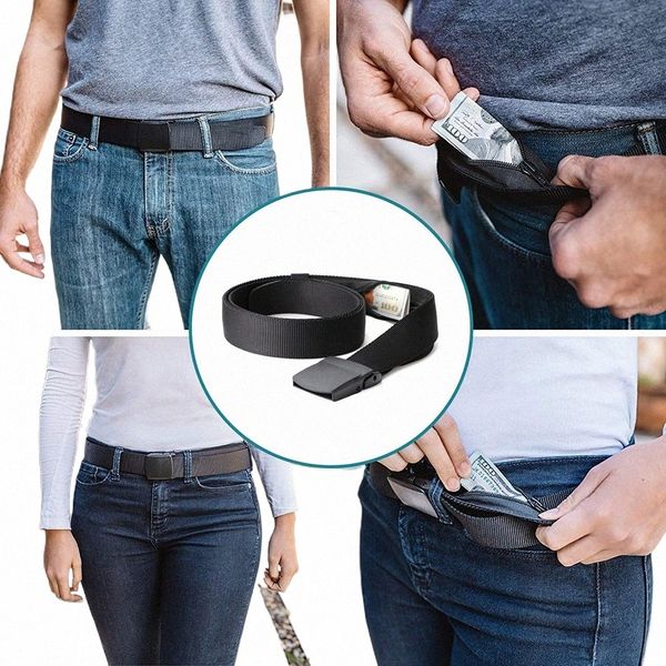 Sécurité de voyage Mey Belt Hidden Mey Pocket Csafe Anti-Theft Wallet Ceinture cachée C Mey Belt Bag Anti Theft Packs de taille O5NJ #