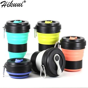 Tasse en silicone de voyage 550 ml Tasses à café BPA Pliant Silice Randonnée Tasses Portable Télescopique Boire Pliable Anti-fuite 2108241v