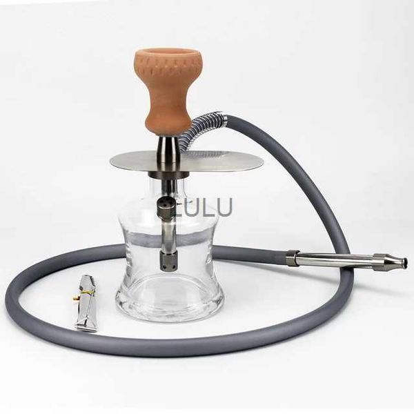 Shisha de cachimba de acero inoxidable de viaje con para viajes Tazón de cerámica de carbono Manguera de cachimba Accesorios para fumar HKD230809