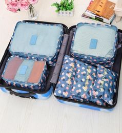 Reisopslagzakken Zet draagbare nette nette koffer organizer kledingverpakking huiskast divider container tas 6 stks hoge kwaliteit6061346