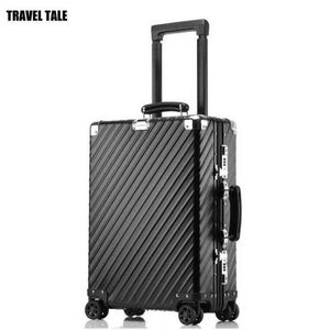 Travel Tale Inch Maleta de lujo Trolley Bag Equipaje de aluminio vintage con ruedas J220708 J220708