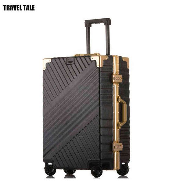 Travel Tale Pouces Spinner Cadre en aluminium Hard Trolley Case Rolling Bagage Box J220708 J220708
