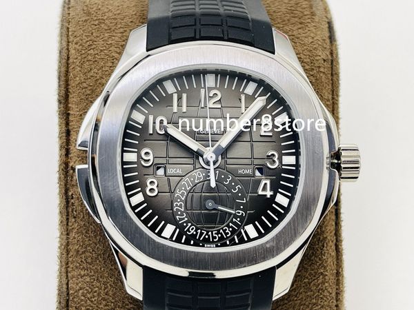 Travel Time 5164A Montre pour homme avec cadran noir ZF Factory en acier inoxydable Suisse 324 SC automatique 28800 vph Cristal saphir Montre-bracelet de luxe Résistance à l'eau 50 M