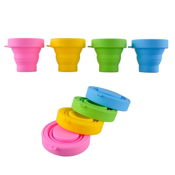 Voyage voyage tasse bonbons couleurs Silicone pliant Portable voyage Sports de plein air tasses rétractables tasse pliable