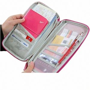 Voyage de carte de crédit Passeport Organisateur de cartes de crédit C Sac de document Holder Sac de rangement d'embrayage de pack de voyage E2FF #