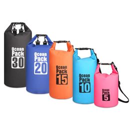 Travel Waterdichte emmer Fashion Beach Backpack 2L-30L Zomer 50% Unisex Dry Drifting Bag PVC Outdoor Dry Storage Sport Outdoor PA280D