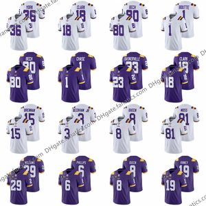 Travin Dural NCAA Lsu Tigers College Football Jersey Personnalisé Jarvis Landry Chase Joe Burrow Justin Jefferson Clyde Edwards Helaire Derrius Guice Beckham Jr. Adams
