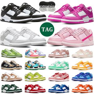 Panda schoenen voor heren dames designer sneakers Active Fuchsia White Black UNC Triple Pink Syracuse Rose Whisper GAI Grey Fog lows heren sporttrainer