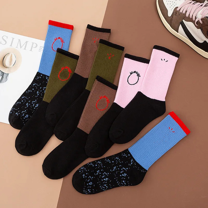 Men's Socks Mens Fashion Casual Cotton Breathable With 4 Colors Skateboard Hip Hop For Male