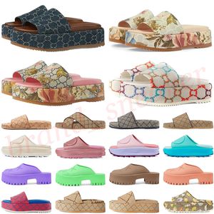 Sandalias de diseño Famoso Diseñador Mujeres Hombres Lujo Slide Flats Thick Bottom Flip Flops【code ：L】Embroidered Printed Jelly Rubber Leather Slippers