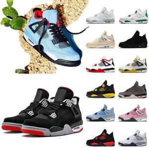 Bred 4s Basketbalschoenen voor heren Jumpman 4 Pine Green Black Cat Pink Red Thunder Vivid Sulphur Seafoam Sail Oreo Midnight Navy Militair Dames Sneakers Sportschoenen