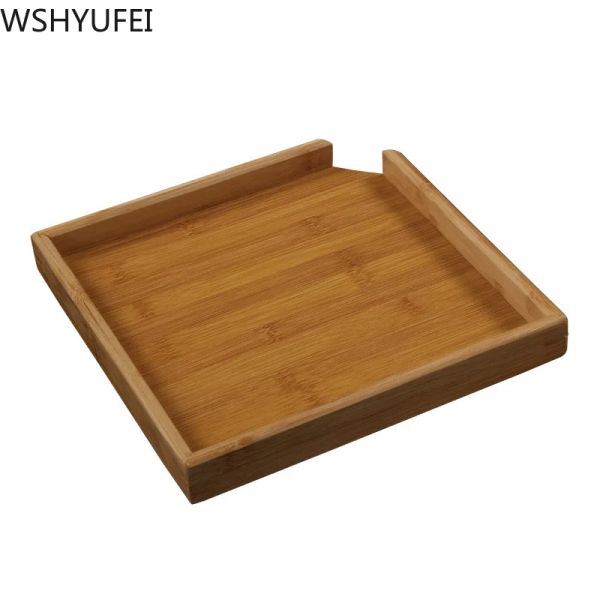 Plateaux chinois bambou carré plateau de nourriture en bois massif tarif de thé à la maison plateau de petit-déjeuner plateau plateau de gâteau de fleur de fleur