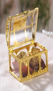 Coffre au trésor boîte à bonbons faveur de mariage Mini coffrets cadeaux en plastique de qualité alimentaire Transparent rangement de bijoux Case1703073