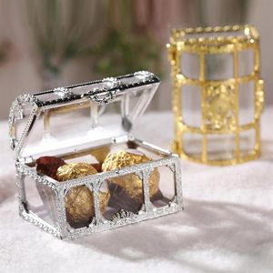 Coffre au trésor boîtes à bonbons chocolat cadeau étui décoratif fournitures de faveur de fête de mariage cadeaux emballage en plastique Decoration-273n