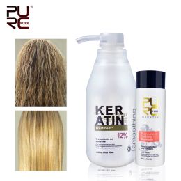 Treatments 8.28 PURC queratina brasileña 12% formalina 300ml tratamiento de queratina champú alisador reparación del cabello daño queratina para el cabello