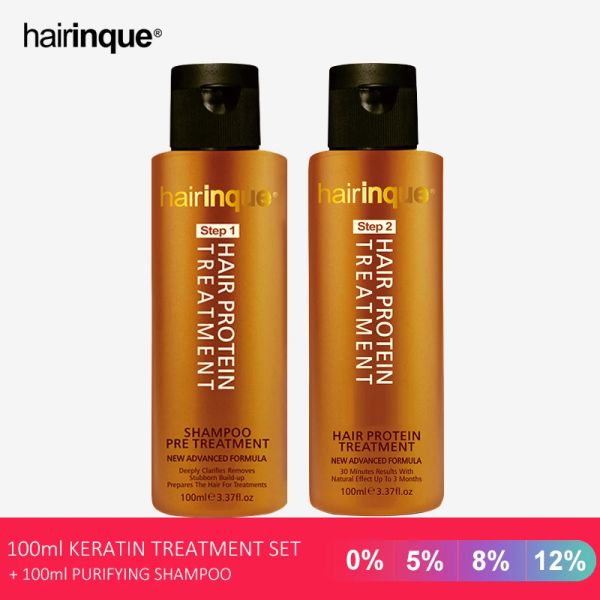 HAIRINQUE ensemble de traitement des cheveux et du cuir chevelu shampooing de traitement à la kératine pour lisser les cheveux secs bouclés lissage brésilien au formol
