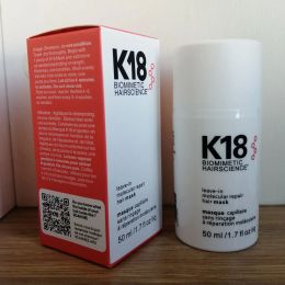 Treatments K18 LeaveIn Molecular Repair Masque capillaire traitement pour réparer les cheveux abîmés 4 minutes pour inverser les dommages causés par l'eau de Javel, couleur, 50 ml