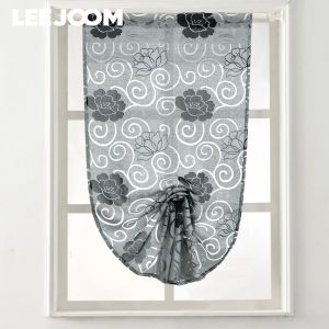 Traitements Leejoom Curtains de style européen pour le salon semi-opaque rideau court rideaux romains décor 1pc serviette