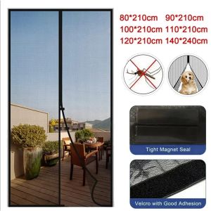 Traitements Curtain de porte magnétique Anti moustique Insecte Net Net Summer Fly Screen Net Punchfree Mosquito Nets For Window Invisible Mesh Gauze Towel