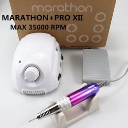 Traitements New Marathonchampion 3 Pro XII Handle 35K / 40K Electric Nail Drill Strong 210 Micro Motor Grinding Hine for Nail Art Tools