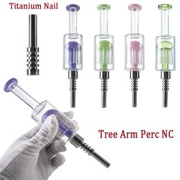 Tree Arm Perc NC-Kits Nector Collector Raucherzubehör Mini-Glasbongs Wasserpfeifen Öl-Dab-Rigs mit Titan-Nagel-Nector-Kollektoren 14-mm-Gelenk