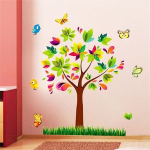 Arbre oiseaux vinyle Mural bricolage autocollant Mural décor à la maison stickers muraux pour chambre d'enfants bébé pépinière décoration de chambre