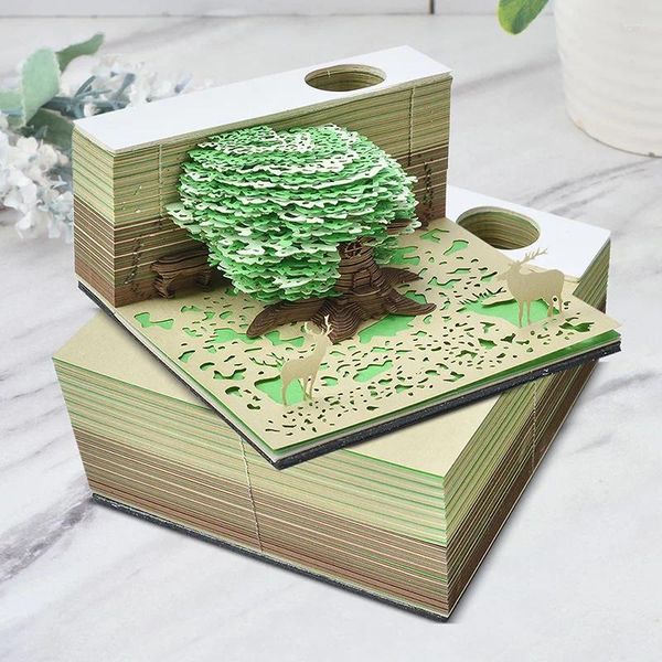 Bloc-notes Tree House, bloc-notes Kawaii, bloc de feuilles mignon 260 3D X8B7