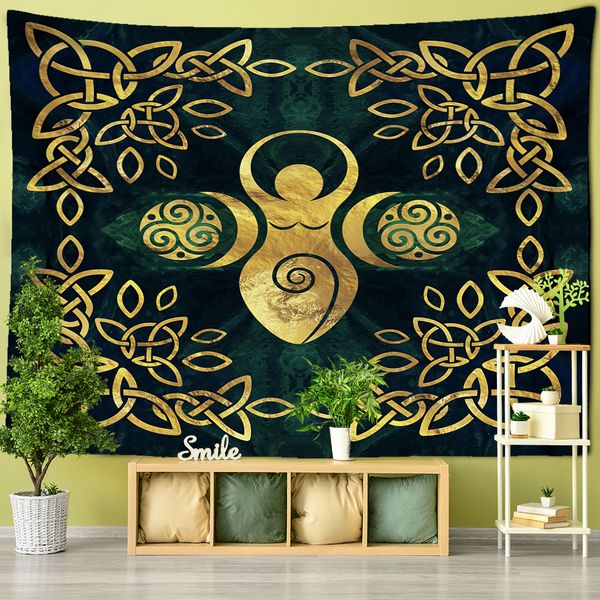 Arbre de vie fond de caisse tapisserie psychédélique tissu de polyester imprimé mur de style bohème suspendu décoration intérieure