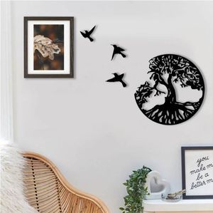 Tree of Life Birds Metal Wall 11.02in Decor Art Decoratie voor balkon Patio Porch Home Slaapkamer Woonkamer Hanger