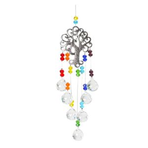 Tree de vie Ornement des cristaux de lustre Prisms Prismes Windchime Car Warm Art Art Hanger décorations pour le décor de bureau à domicile