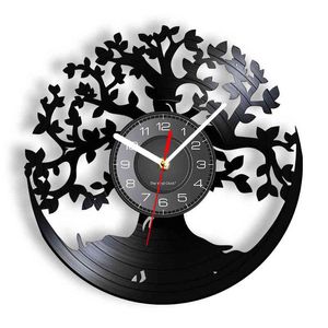 Arbre de vie Cuisine Holand Horloge Silent balayage Wall Montre Yggdrasil Family Tree Shadow Art Horloge murale Moderne Design Decor H1230