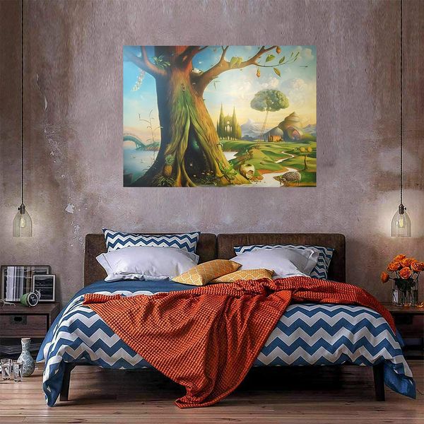 Tree of Life Peinture à l'huile sur toile Décor à la maison Pablé à la main HD imprimé Art Art Picture Personnalisation est acceptable 21050116