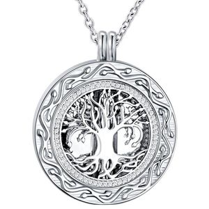 Levensboom Ronde Crematie Urn Ketting - Crematie Sieraden As Memorial Keepsake Hanger - Trechter Kit Inbegrepen246f