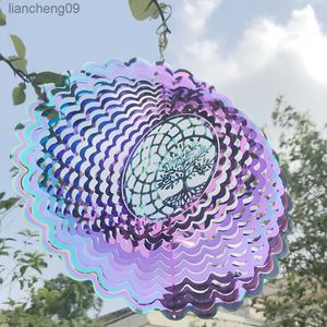 Levensboom Wind Spinner Catcher 3D Roterende Hanger Stromend Licht Effect Spiegel Reflectie Ontwerp Tuin Outdoor Opknoping Decor L230620