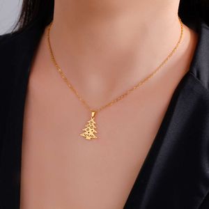 Boom hanger ketting voor vrouwen koppelen goudkleur roestvrijstalen sleutelbeen keten juwelenfeest kerstcadeaus