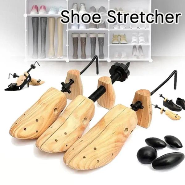 Trees Camilla de madera Zapatos Tree Shaper Rack Zapato unisex para mujeres Hombre Bombas de madera ajustables Botas Expansor Árboles Tamaño Accesorios