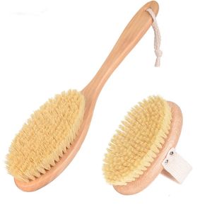 TREESMILE Sisal naturel exfoliant brosse sèche en bois Massage corps brosse plante fibre cactus brosse de massage D30 240312