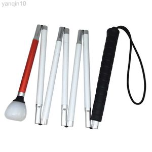 Trekkingstokken 125 cm - 155 cm 7-delig aluminium blindstok met zwart handvat Reflecterende witte en rode opvouwbare wandelstok voor blinden HKD230804